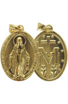 Medaille vierge miraculeuse plaque or 15mm