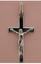 Croix argent rhodie avec christ