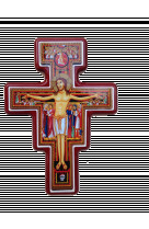 Croix saint damien bords rouge 14,3*10.,2cm